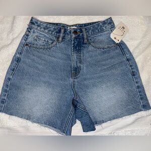 Billabong Women’s Light Blue Distressed Denim Shorts size 27